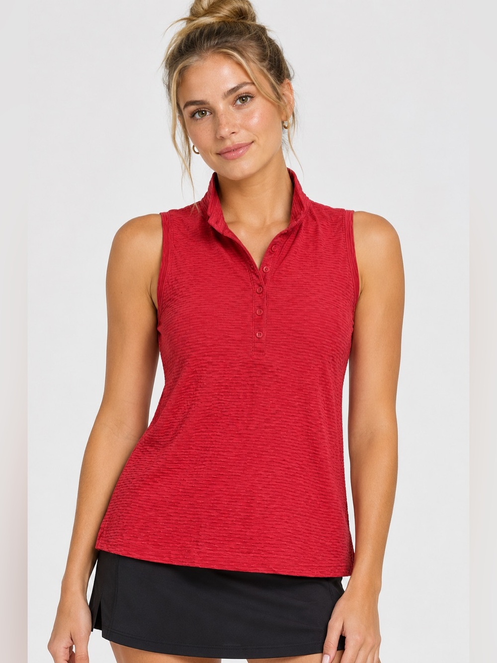 CALIA Women's Golf Ribbed Sleeveless Polo